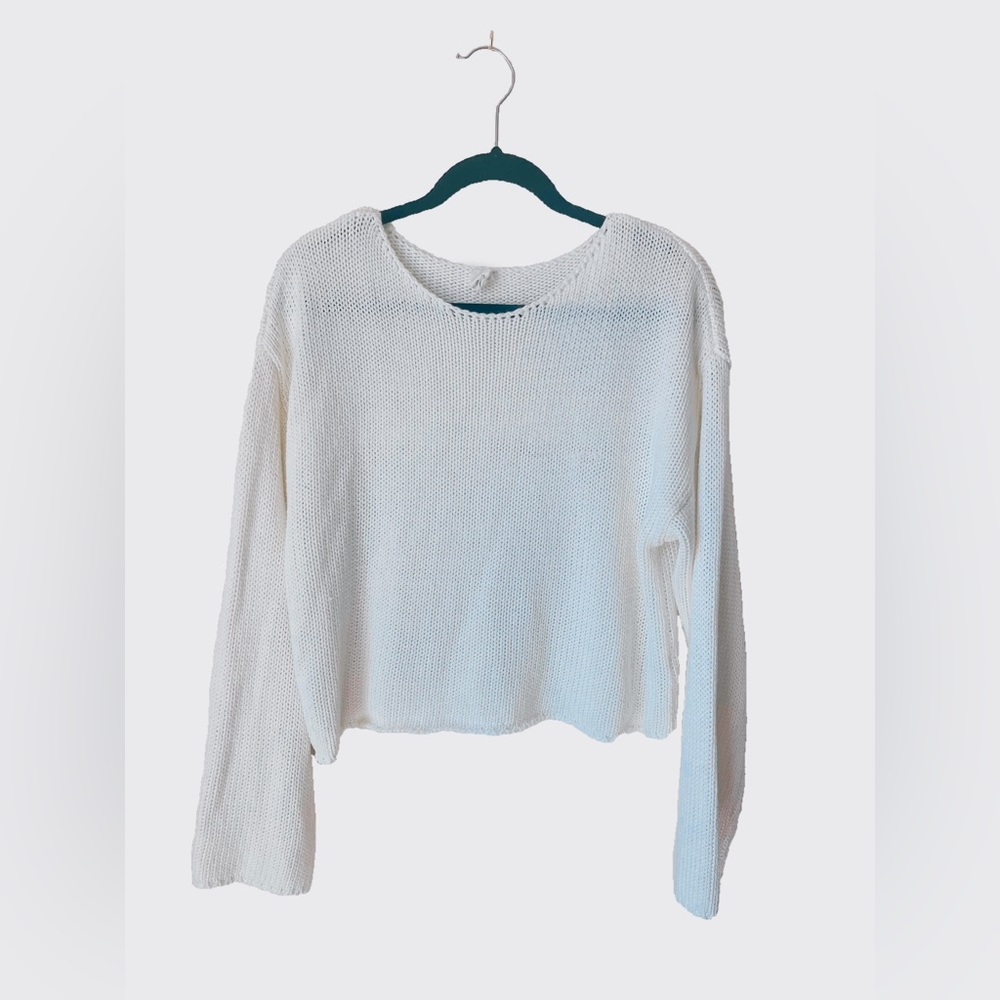 White Lightweight Knit Sweater